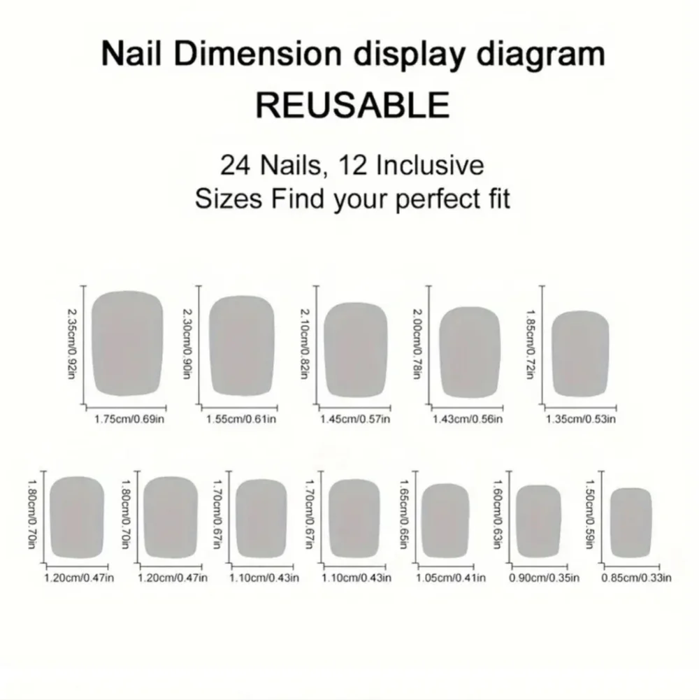 24 Pieces Fake Press On Nails